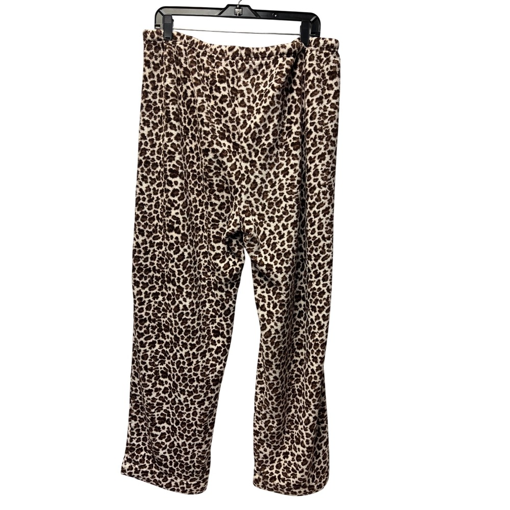 Pine Cone Hill Pajama Pant Set XL Leopard Print Fleece Plush Cozy Winter Cabin - Picture 5 of 7